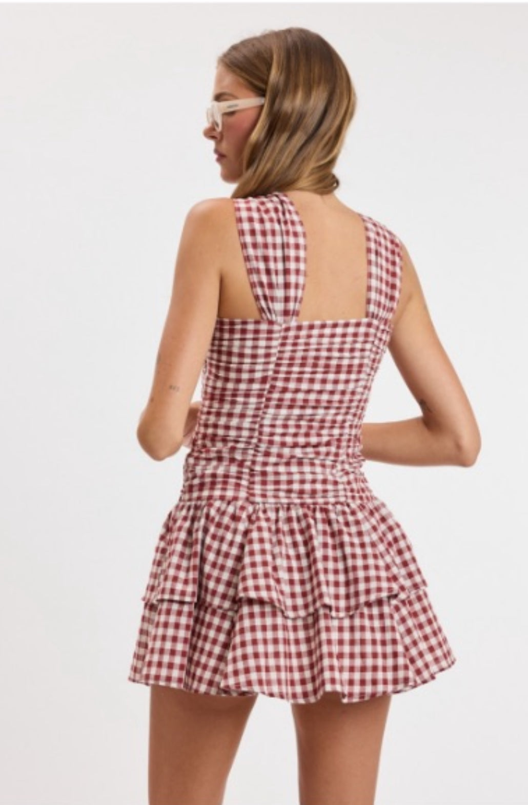 Gingham Keyhole Mini Dress