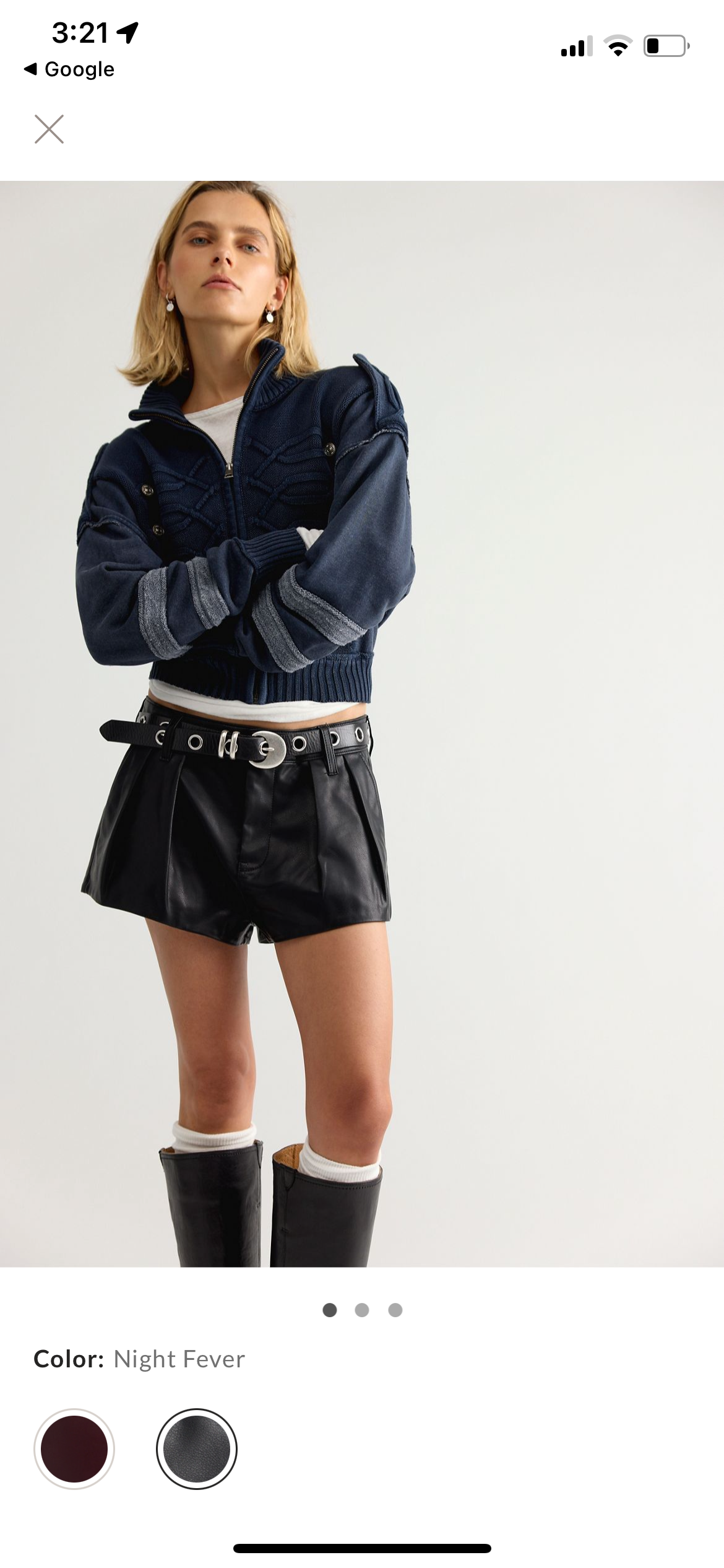 Pleated Vegan Leather Shorts