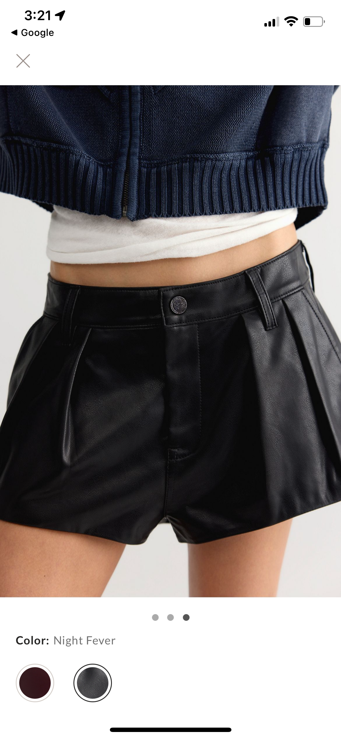 Pleated Vegan Leather Shorts